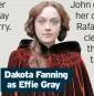  ??  ?? Dakota Fanning as Effie Gray