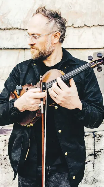  ??  ?? Jesse Zubot’s violin work can be heard on tracks by artists such as Stars, Mother Mother, Dan Mangan and Raffi.