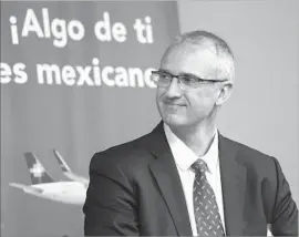  ?? Glenn Koenig Los Angeles Times ?? THE OPERATIONS chief at Volaris, José Luis Suárez Durán, attributes its new routes to growth in Mexico’s middle class and the affordabil­ity of airline travel.