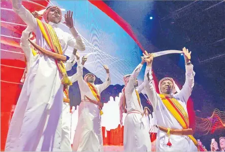  ?? Picture: REUTERS ?? Saudi dancers perform during the launch of a new tourist visa regime at a dinner at historic Diriyah in Riyadh, Saudi Arabia on September 27.