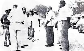  ??  ?? A rare photograph of D.S. Senanayake at the Gal Oya site