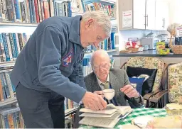  ??  ?? James Chambers with the heritage centre’s Neil Werninck.