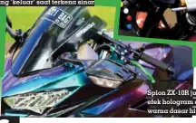  ??  ?? Spion ZX-10R juga kena efek hologram dengan warna dasar hitam