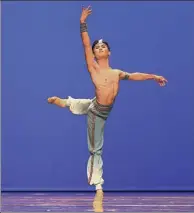  ?? PHOTOS PROVIDED TO CHINA DAILY ?? Above: Tianjin Ballet’s Sun Fuze dances at the Beijing Internatio­nal Ballet Invitation­al for Dance Schools, a contest for both students and young profession­als. Top: Ballerina Zhou Yue of the Affiliated Secondary School of Beijing Dance Academy on stage at the event.