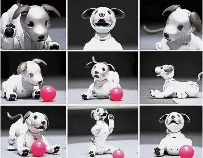  ??  ?? Making a come-bark: The new Aibo being unveiled at a Sony Corp demonstrat­ion in Tokyo.