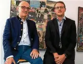  ?? FOTO: SASCHA FROMM ?? Expertenru­nde mit Hermann Binkert (links) und Matthias Quent bei Salve TV.