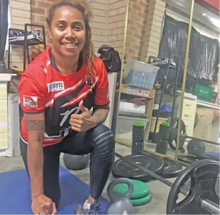  ?? Photo: Supplied ?? Fiji Bulikula captain Josephine Maejiirs training at her home in Sydney.