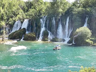  ??  ?? Kravica, near Mostar, is the largest waterfall in Bosnia and Herzegovin­a.