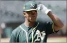  ?? JEFF CHIU — THE ASSOCIATED PRESS FILE ?? Athletics draft pick Kyler Murray looks on before a spring training game last year.