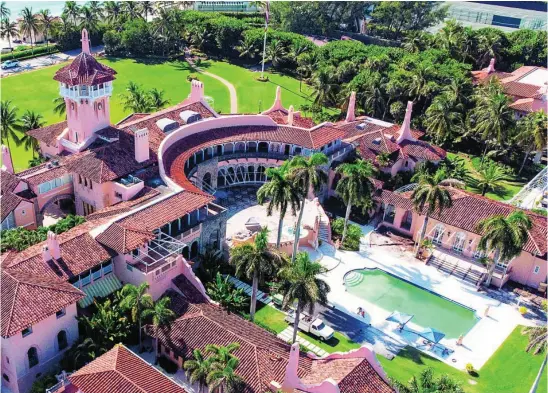  ?? REUTERS ?? Imagen aérea de la imponente mansión de Donald Trump en Palm Beach, Florida