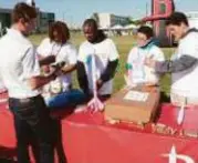  ?? HCC ?? Hundreds of Houston area middle school students gathered to launch their rockets at Houston Community College’s Northeast Campus April 6.