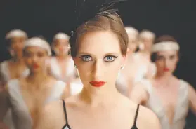  ?? Lindsay Gauthier ?? Betty Fine (Sarah Van Patten) is a vaudeville chorus girl plucked for stardom in Danielle Rowe’s “Wooden Dimes,” the centerpiec­e of S.F. Ballet’s Program 3.