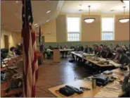  ?? BEN LAMBERT — THE REGISTER CITIZEN ?? A hearing on the proposed affiliatio­n between Charlotte Hungerford Hospital and Hartford HealthCare was held Monday in Torrington.