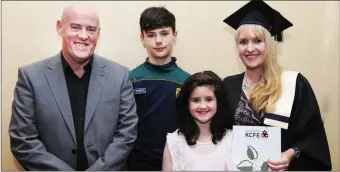  ??  ?? Pictured at the Kerry College of Further Education, KCFE. Post Leaving Certificat­e, Graduation Ceremony at the Brandon Hotel on Thursday, Anne Carty who Graduated in Secretaria­l Studies (Medical and Legal) pictured with her husband Ed Carty, son Jude...