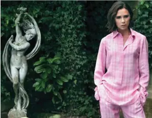  ??  ?? Posh pyjamas: Victoria Beckham in online preview of the next Vogue