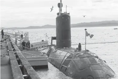  ?? ADRIAN LAM, TIMES COLONIST FILES ?? Canadian submarine HMCS Victoria was open to the public at the Coast Guard Station on May 18, 2013.