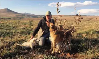  ?? FOTO: VERSKAF ?? Mnr. Max Bastard saam met sy honde by een van die twee en ’n halfjarige eikebome waar hy ryp truffels gevind het.