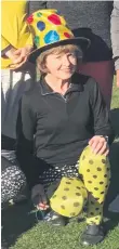  ??  ?? Women’s Club Captain, Diane Hughes, was sporting a spotty hat and tights.