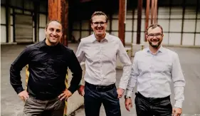 ?? ?? Die Gründer und Geschäftsf­ührer von Ingpuls (von links): Christian Großmann, André Kortmann und Burkhard Maaß