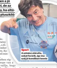  ?? ?? Sport
A színész elárulta, sokat focizik, így muszáj jó kondiban lennie