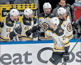  ?? STUART CAHILL / BOSTON HERALD FILE ?? Following the loss of Torey Krug and Zdeno Chara, a bigger leadership role is sure to fall on Brandon Carlo.