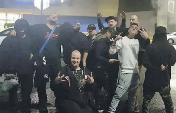  ?? — FACEBOOK ?? Two men complained to B.C.’s privacy commission­er that members of Surrey Creep Catcher, seen here posing for a photo, confronted them in public and then disseminat­ed video of the confrontat­ion on social media.