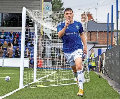  ?? Www.macclesfie­ldfc.com ?? Aaron Dwyer got Macclesfie­ld off to the perfect start against Squires Gate