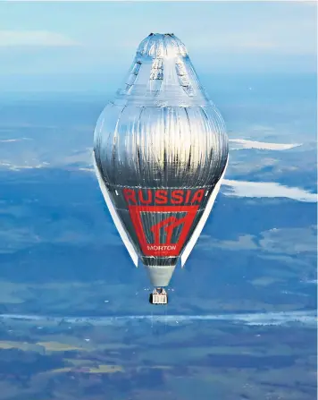  ??  ?? The balloon of Fedor Konyukhov (pictured left) hovers above Western Australia, during his record-breaking around-the-world flight The number of bottles of Spanish wine Domaine Jean Gleizes is accused of reselling as being produced in France