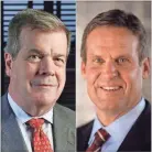  ?? TENNESSEAN THE ?? Democrat Karl Dean, left, and Republican Bill Lee face each other in the Nov. 6 governor’s election.