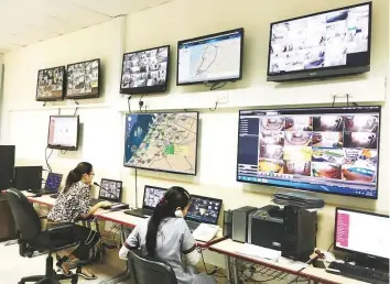  ??  ?? The control room at Springdale school. Gulf Pinnacle Transport is introducin­g an administra­tive dashboard to restrict unauthoris­ed vehicle movement and ensure that no child is left behind.
