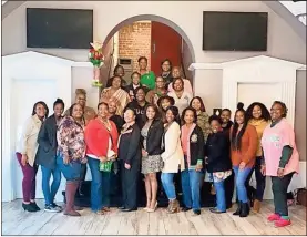  ??  ?? Caregivers and Theta Omicron Omega Chapter members enjoy Caregivers’ Day on Nov. 17 at West Cinema in Cedartown.