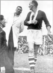  ??  ?? THE GREATEST: Cork legendary forward Christy Ring with former player-turned umpire Mick Mackey