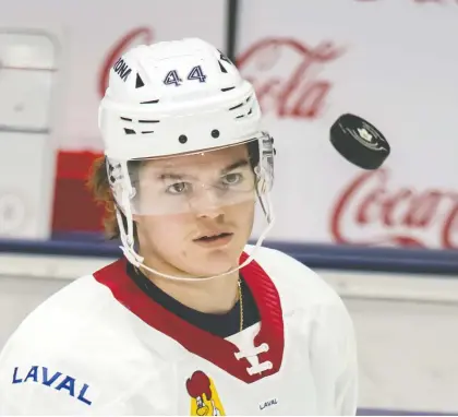  ?? PETER J THOMPSON ?? Cole Caufield began his pro career last week with the AHL Laval Rocket. Jack Todd feels the Canadiens' smartest course of action is to keep him on the farm and not risk valuable developmen­t time — and possible injury — at the NHL level.