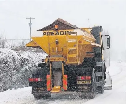  ?? Picture: Creative Commons/Bob Embleton ?? Workers who help grit the roads in Carmarthen­shire are to balloted over potential strike action.