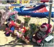  ??  ?? Tributes at a Norfolk beach where a girl (3) was killed