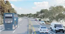  ??  ?? An artist’s impression shows how buses will be separated from other traffic on the Eastern Busway.