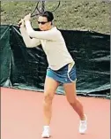  ??  ?? Suellen Sheehan practising on a tennis court at the age of seven and, right, still in the swing of things. She had spoken out about her ordeal at the hands of Bob Hewitt.