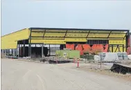  ?? BILL JACKSON WATERLOO CHRONICLE ?? The bones of the new paramedic services headquarte­rs are in place. The facility is expected to open this fall, at 1001 Erbs Rd. in Waterloo.