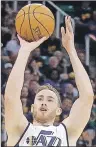  ?? AP FILE PHOTO ?? In this May 6 photo, Utah Jazz forward Gordon Hayward shoots during an NBA second-round playoff series in Salt Lake City.