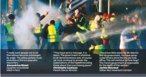  ?? AFP ?? Police use tear gas to disperse protesters in Quimper, western France, during nationwide marches over fuel prices on Saturday.