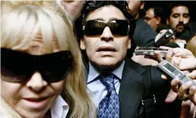  ?? Photograph: Leo la Valle/EPA ?? Diego Maradona with his ex-wife Claudia Villafane in Buenos Aires, Argentina, in 2008.