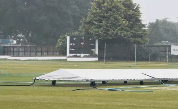  ??  ?? No play in the match between Hetton Lyons CC and Eppleton CC at Hetton Lyons on Saturday.