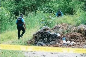  ?? ?? ESCENA .
El cadáver de Wilson Daniel Martínez Gómez fue encontrado la mañana de ayer.