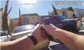  ?? LA MESA POLICE DEPARTMENT ?? Video shows La Mesa police Officer Brian Heller pulling his gun before shooting Jason Hampton.