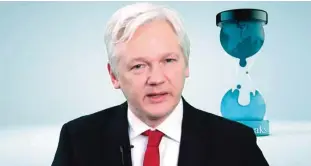  ??  ?? WikiLeaks founder Julian Assange speaks in this video. Assange said his group will work with technology companies to help defeat the Central Intelligen­ce Agency’s hacking tools. —AP