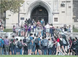  ?? STEVE RUSSELL TORONTO STAR ?? TORONTO: Students at Western Technical Commercial School were among the 38,000 teenagers in Ontario who participat­ed in the walkout.