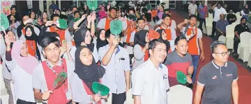  ??  ?? Photo shows some of the participan­ts joining a singalong before the dialogue ended.