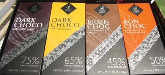  ??  ?? MS3 chocolate bars fair strongly among global competitor­s. ( RDM)