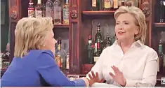  ??  ?? Hillary Clinton has also made an appearance on “Saturday Night Live”, opposite Kate MacKinnon.