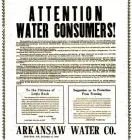  ??  ?? This notice in the Dec. 12, 1917, Arkansas Gazette and Arkansas Democrat warned that Little Rock’s water supply was tapped out.